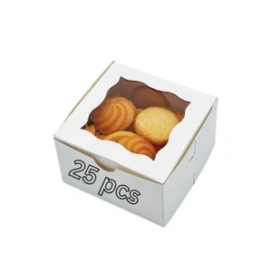 4"x4"x2.5" Mini Cake Box with Window (25pcs Pack) - Picture 1 of 5