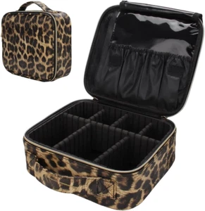 Reise Kosmetiktasche Leopardenmuster PU Leder Make up Tasche Organizer-Koffer Mi - Bild 1 von 7