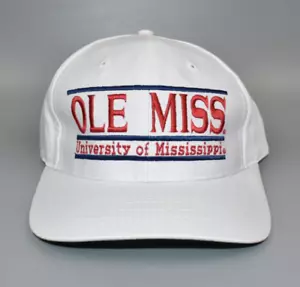 Ole Miss University of Mississippi Rebels Vintage Split Bar Snapback Cap Hat - Picture 1 of 5