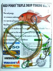 RED PORGY TRIPLE DROP FISHING RIGS-HI/MID/LO DROPPER RIGS-SUPER STRONG WIRED