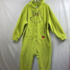 Hanna Andersson Adult L/Xl The Grinch Dr Seuss One Piece Pajamas Fleece Hooded