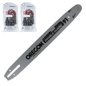 Barra guía y 2 cadenas longitud 16" - 3/8" LP - calibre .050" (1,3 mm) - eslabones 56 - A041 - Imagen 1 de 3