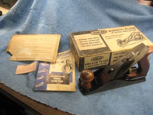 Vintage Sears Craftsman Dunlap No. 3726 Handhobel mit glattem Boden, Originalkarton - Bild 1 von 16