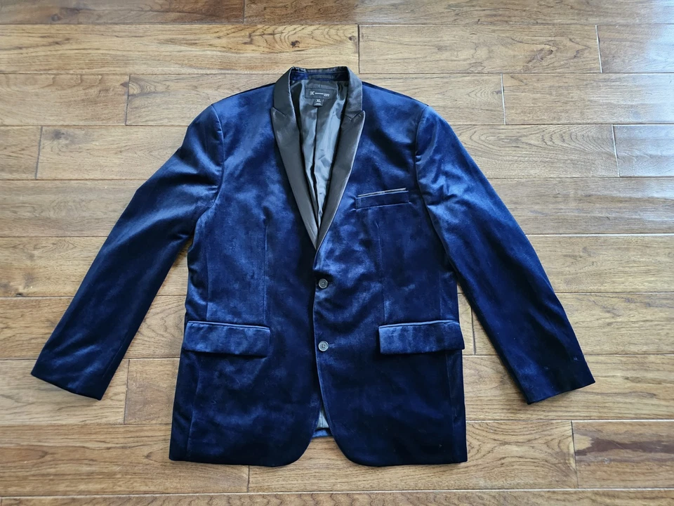 Blazer INC International Concepts Calce Ajustado Azul Terciopelo Satinado Para Hombre Talla XL  Foto 1 de 4