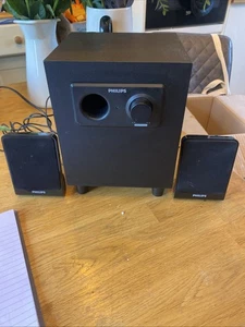 Philips 2.1 Speaker System SPA1302 With Surround Speakers L & R  Computer Ideal - Picture 1 of 15