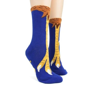 Chicken Feet Women's Non-Skid Slipper Crew Socks Size 9-11 Foot Traffic Fashion - Picture 1 of 1