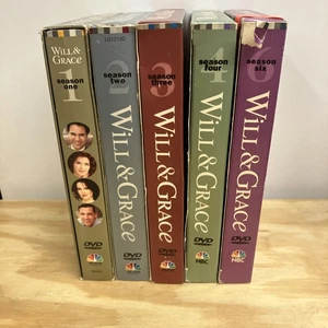 Will & Grace Season 1-5 DVD Sets Lot 1 2 3 4 & 6- Preowned Condition - Picture 1 of 6