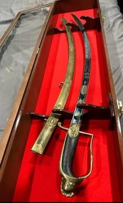 Rare Napoleonic Danish Superior Officer Light Cavalry Sword. Blue And Gold Gilt - Image 1 of 4
