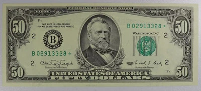Gem UNC 1990 $50 New York district Star Note Federal Reserve Note * - Image 1 of 3