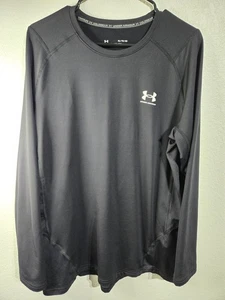 Under Armour Coldgear Mens Size XL Black Long Sleeve Fitted Athletic Shirt Gym - Picture 1 of 10