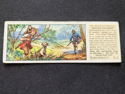 1935 Ty-Phoo Swiss Family Robinson Card # 3 Fritz and the Monkey (VG/EX) - Image 1 of 3