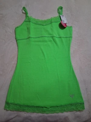Nuevo con etiquetas Camiseta sin mangas Justice Cami Verde Neón Sujetador con estante y ribete de encaje Talla 16 Juniors  Foto 1 de 4