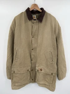 Cappotto vintage Carhartt coperta foderato fienile 2XL giacca lavoro marrone PB1472 made in USA - Foto 1 di 6