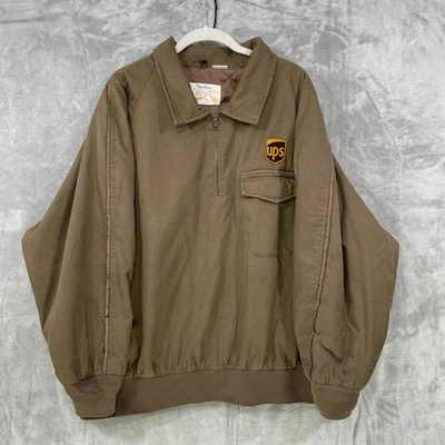 UPS Twin Hill Uniform Delivery Quarter Zip Jacket 3XL Padded Bomber Vintage - Image 1 of 4
