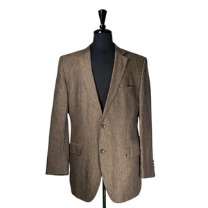 Hugo Boss Mens Blazer 42R Brown 100% Linen Sport Coat Jacket Lightweight - Picture 1 of 11