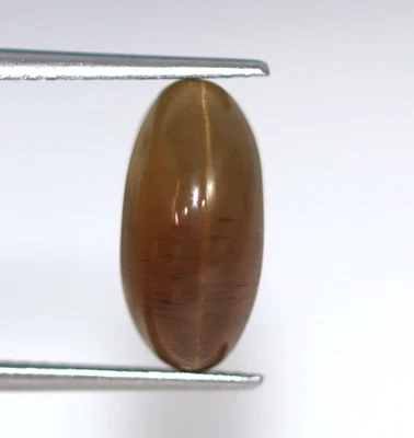 6.30 Ct CERTIFIED Natural Greenish Brown Chrysoberyl Cat’s Eye Gemstone Loose - Image 1 of 4