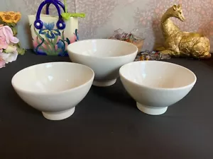 3 x Churchill ALCHEMY White Footed Round Rice Bowls 2 + 1 Good Used Condition - Picture 1 of 6