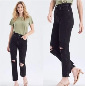 Abercrombie & Fitch Jeans Damen Gr. 27 Dark Wash Ankle Straight Ultra High Rise - Bild 1 von 9