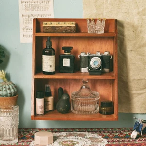 Vintage 3 Tier Wooden Cabinet Hanging/Desktop Organizer Retro Storage Rack Shelf - Picture 1 of 14