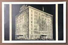 Postcard HOTEL VINCENT Benton Harbor MI Advertising Dining Rm W. Schroeder Pres