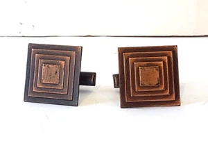 Gemelos de cobre vintage con patrones geométricos - Imagen 1 de 2