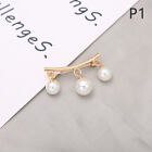 Elegant White Crystal Pearl Fashion Pearl Fixed Strap Charm Safety Pin Brooch Sg