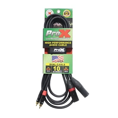Патч-кабель 10 футов двойной штекер XLR на двойной штекер RCA 2 XLRM - 2 RCA аудиокабель - Изображение 1 из 3