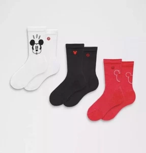 DISNEY X LULULEMON WOMEN'S DAILY STRIDE COMFORT CREW SOCKS 3 PACK NWT S Sold Out - Picture 1 of 8