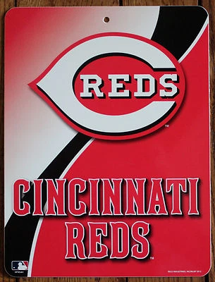 Licensed MLB Plastic Sign Cincinnati Reds Wall Decor Baseball 11 X 8 1/2" - Image 1 of 2