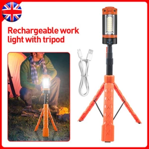 LED Work Light Tripod Stand Camp Work Site Cordless Emergency Light Rechargeable - Picture 1 of 10
