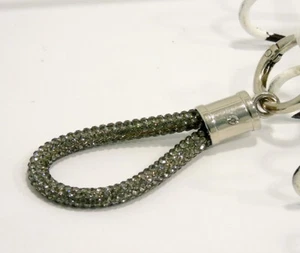 MINI Schlüsselanhänger BLACK DIAMOND/Grau Grey Smoke/Silber//14cm//Glitzerkordel - Picture 1 of 3