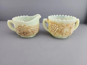 Crema y azúcar Northwood con patrón de uva de vidrio natillas - Imagen 1 de 6