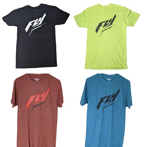 Fly Racing Damen Stock Tee Black Brick HTHR Cyan HTHR und Neongelb Größe S L - Bild 1 von 21