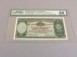 Australia 1 Pound P-26b ND(1942)  PMG 58 - Picture 1 of 4