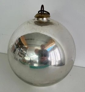 XL Weihnachtsschmuck Christbaumkugel silber Shabby Chic Art Biedermeier 4170/22 - Picture 1 of 3