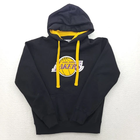 Los Angeles Lakers Sweater Mens Large Black Basketball Hoodie Sweatshirt Cover