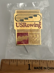 US Rudern Coca Cola U.S.A. Olympiade Anstecknadel, versiegelt - Bild 1 von 3