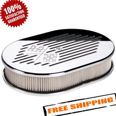 Conjunto de purificador de aire Billet Specialties 15327 pequeño ovalado blanco aluminio pulido Foto 1 de 3