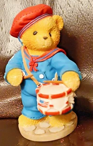 Vintage Cherished Teddies Walter USA Schlagzeuger Drum 1999 Mitglieder nur Bär Figur - Bild 1 von 5