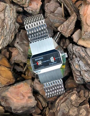 Raro reloj suizo vintage BASIS Jump Hour 17 joyas, EVC, funciona Foto 1 de 4