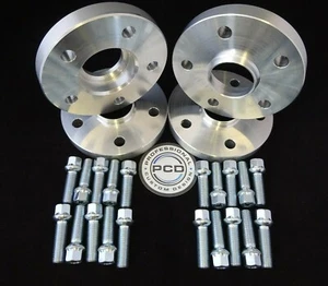 Audi 5x112 Centre Bore Adapters 66.5 CB TO 57.1 CB 15 & 20mm 2 Pair Rad Bolts - Picture 1 of 3