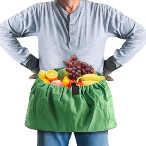 Gartenschürze Ernteschürze mit Taschen, grüne Gartenschürze, verstellbarer Bund - Bild 1 von 12