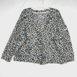 Joyspun Womens 2X Lounge Cardigan Multi Color Animal Print Super Soft Cropped - Picture 1 of 10