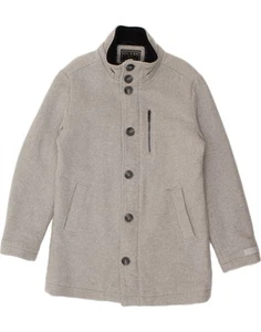GUESS Mens Overcoat UK 38 Medium Grey Wool BR10 - Picture 1 of 5
