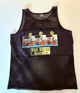 Vintage Pro Sports Mesh Tank Top Large Pro Beachvolleyball 80er 90er Grafik - Bild 1 von 6