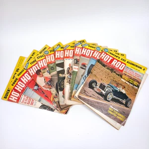 1961 Hot Rod Magazines Lot of 12 Complete Set Ford Chevy Pontiac Drag Racing - Picture 1 of 12