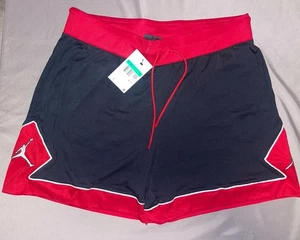 Nike Women Size XL Jordan Jumpman Diamond Basketball Loose Fit Shorts Black Red - Picture 1 of 8