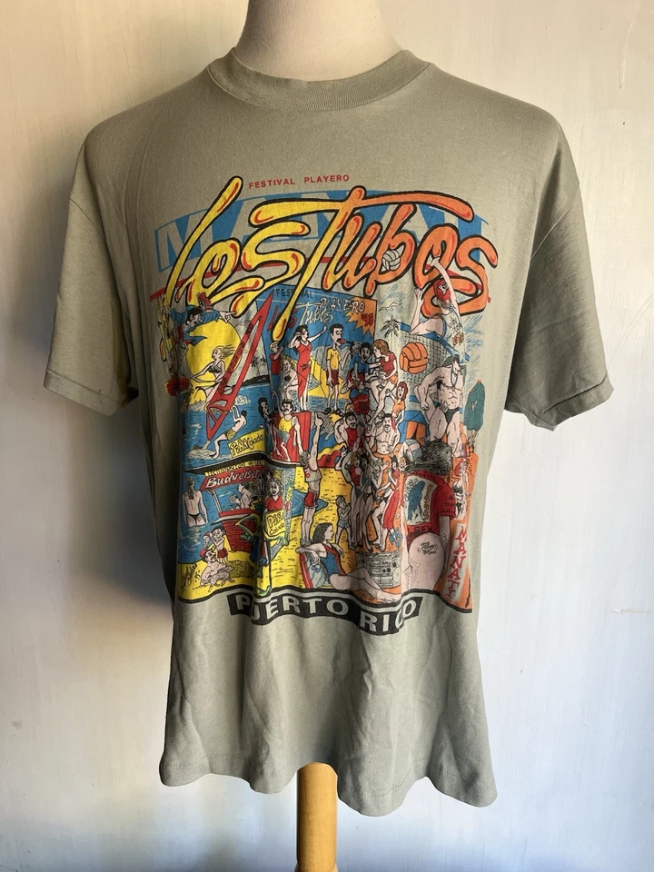 Camiseta LOS TUBOS FESTIVAL PLAYERO PUERTO RICO (1995) Vintage Años 90 Grande (42-44) Foto 1 de 4