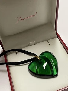 Baccarat Corazón OndaCollar Colgante Cristal Elegante Verde Accesorios E580 - Imagen 1 de 6