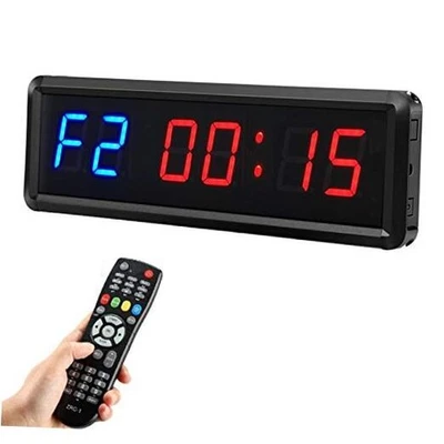 Gym Timer Clock Digital Interval Tabata Workouts Fitness Two Blue+four Red 1.5" - Image 1 of 4